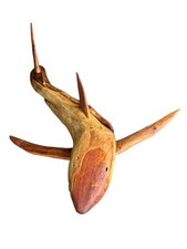 Scultura Legno Ginepro Marino Naturale Pesce Squalo Ventresca