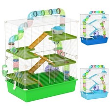 PawHut Gabbia per Criceti 5 Livelli con Tubi Casetta e Ruota