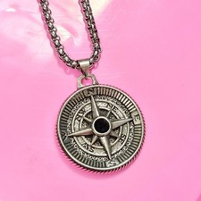 Collana uomo acciaio bussola rosa dei venti