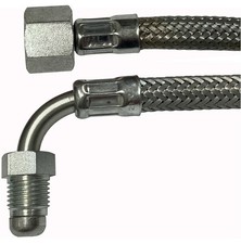 TUBO FLESSIBILE BRUCIATORI A GASOLIO 3/8”Fc x 1/4”Mc 90° (PER GULLIVER RIELLO)