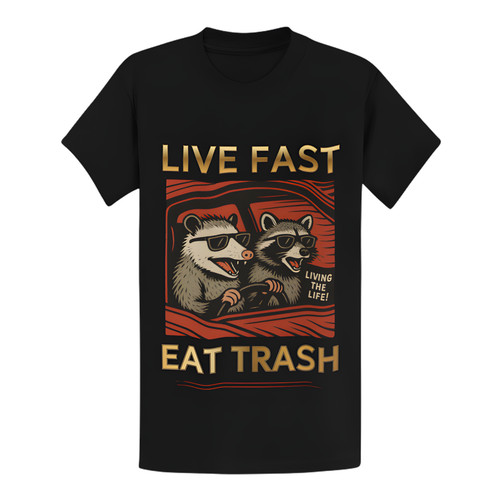 Maglietta live fast eat trash - maglietta,