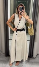Zara abito midi misto lino - misto, a