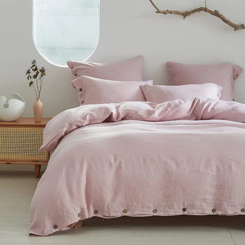 Set copripiumino lino rosa - set,