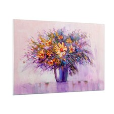 Quadro su Vetro 100x70cm fiori