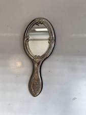 Specchio a mano argento 925 punzonato floreale 24x10 cm 9.4x3.9 in