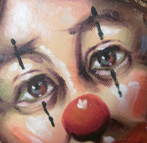Quadro clown triste vintage - quadro,