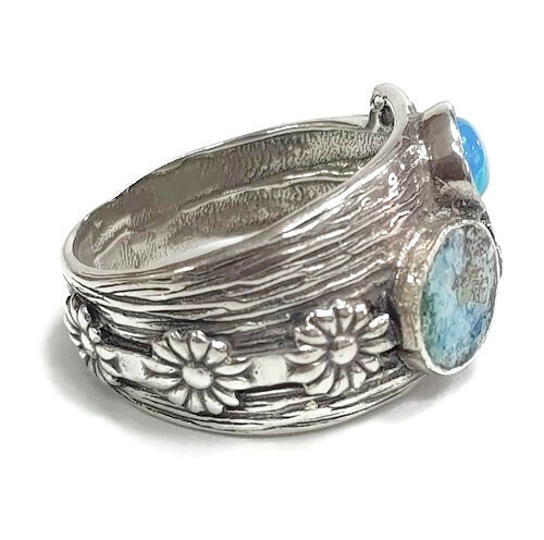 Anello romano vetro argento - anello,