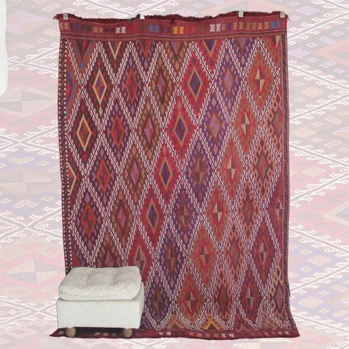 Kilim anatolico rosso - curato,