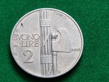 MONETA COIN REGNO D'ITALIA RE VITTORIO EMANUELE III° BUONO DA LIRE 2 DUE 1924