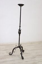 Grande candelabro antico da terra in ferro forgiato a mano antiquariato sec XVII