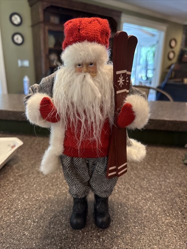 Statuina sciatore babbo natale - babbo,