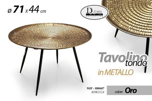 Tavolino tondo rotondo metallo - tondo,