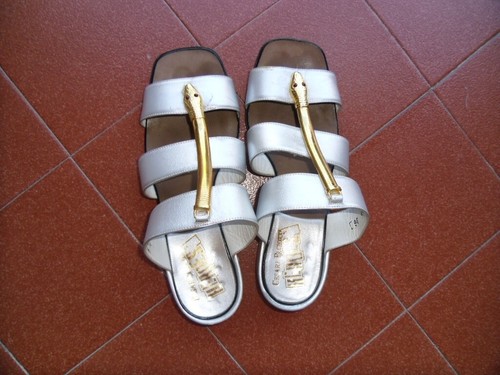 Sandali argentati cesare - sandali,