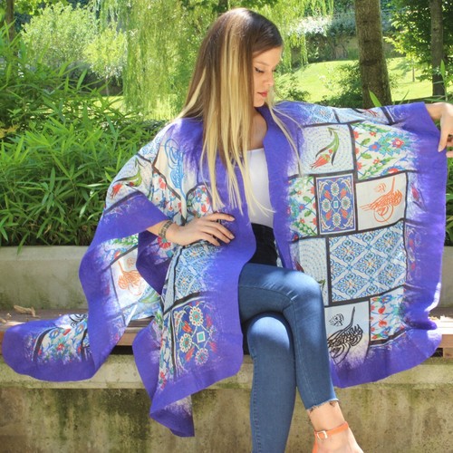 Poncho feltro fatto mano - a,
