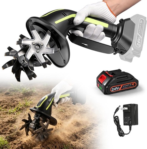 Battery operated tiller with - , 1