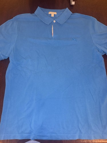 Polo uomo burberry blu cotone - uomo,