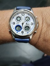 Orologio ACTION 4 Contatori Analogico Digitale Alarm Chrono Acciaio Dual Time 