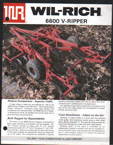 Wil rich 6600 ripper - wil-rich, v-ripper"