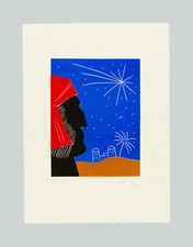 Mimmo PALADINO - "La Divina Cometa", 2023 - Linoleografia, 42 x 31 cm