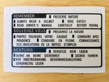 Honda VF 500 F PC12 1984 1985 1986 1987 Adesivo Serbatoio Avvertenze