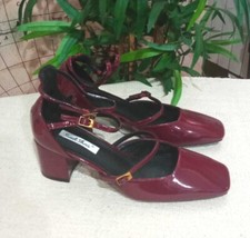 Scarpe col tacco donna ragazza cinturino bordeaux lucido (wine)  Mary Jane