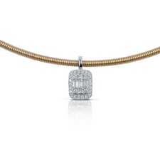 Gianni Carità Collana semirigida in oro giallo con pendente diamanti baguette FC