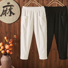 Pantaloni Harem In Lino E