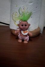 raro mini pupazzo troll anni 90 gadget burghy  portafortuna vintage h cm 8