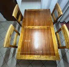 TAVOLO ALLUNGABILE IN TEAK INDONESIANO COMPRENSIVO DI 4 SEDIE