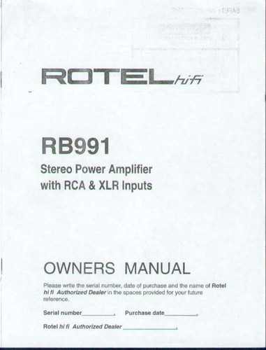 Rotel 991 amplificatore - rotel, rb-991