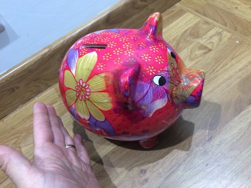 Piggy bank decoupage ceramic - ,