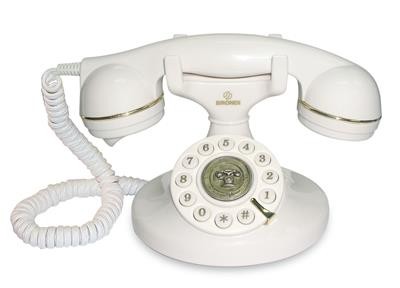 Telefono brondi bianco vintage - telefono,