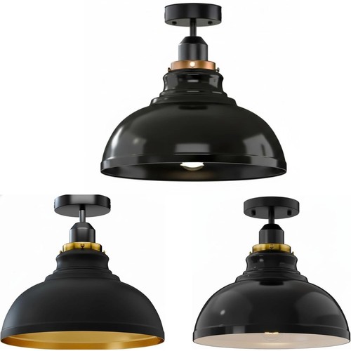 Plafoniera moderna nera - , semi