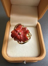 Anello Vintage Fiore Corallo