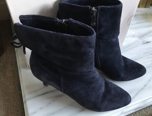 Moda pelle navy suede ankle - moda,
