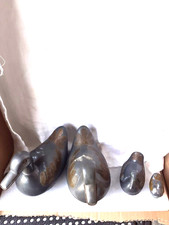 Anatre scatoletta caccia in peltro 4 statuine