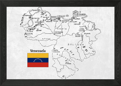 Mappa venezuela disegnata - mappa, a