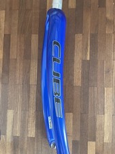Forcella bici corsa Cube blu - carbonio - larghezza 100 mm - gambo 28,6 mm - usata
