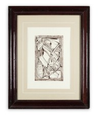 QUADRO MANLIO RHO (1901-1957) AMIDO BRUNO SU CARTA COMPOSIZIONE 55/57 PUBBLICATA