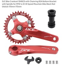 DJC Guarnitura Bici 104BCD per MTB Mountain Bike Set Braccio Lega di Alluminio