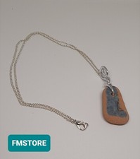 Collana Artigianale con Ciondolo Charm In Ceramica Di Mare , Sea Pottery Rarità 