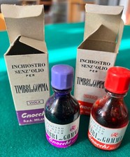 2 boccette inchiostro per timbri di gomma Gnocchi (rosso-viola)