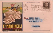 ?? Cartolina Pubblicitaria - Macchine Agricole Martinelli Modena - FP/VG 1931