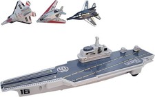 Portaerei Giocattolo Portaerei Nave da Guerra Militare con 3 Modellini di Aereo