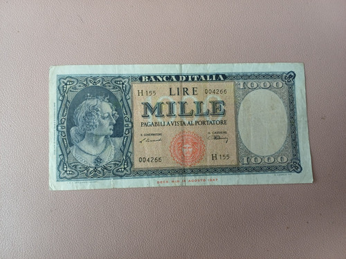 Banconota 1000 lire - lire, italia