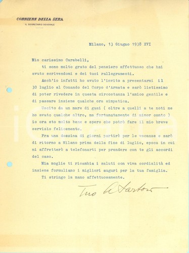 1938 milano corriere della - milano,