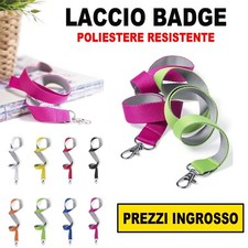 PORTA BADGE CARTELLINO TESSERINO LACCIO NASTRO MOSCHETTONE BLU ARANCIONE GIALLO 