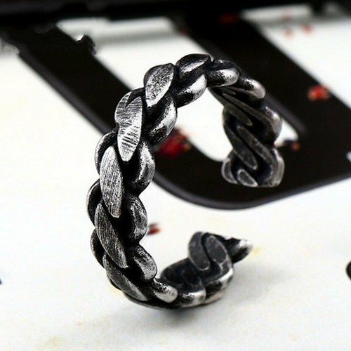 Anello acciaio inox intreccio - anello,