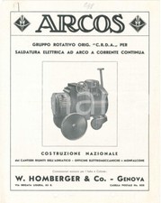 1930 ca GENOVA Ditta W. HOMBERGER - ARCOS Saldatura elettrica - Volantino