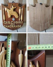 Scudo Legno Massello ARCIERI DEL CANGRANDE 32x25cm Targa Decorativa Artigianale